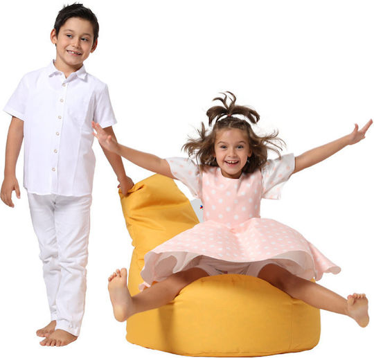 Πουφ Sessel Baton Yellow 70x70x35cm