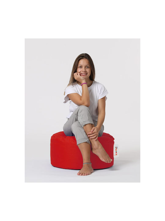 Waterproof Bean Bag Stool Poof Round Red 55x55x30cm