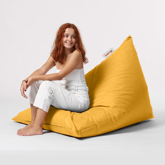 Puf Pat Impermeabil Pyramid Galben 145x90cm
