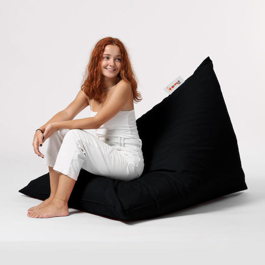 Fotolii Puf Bolster Impermeabil Pyramid Negru 145x90x35cm