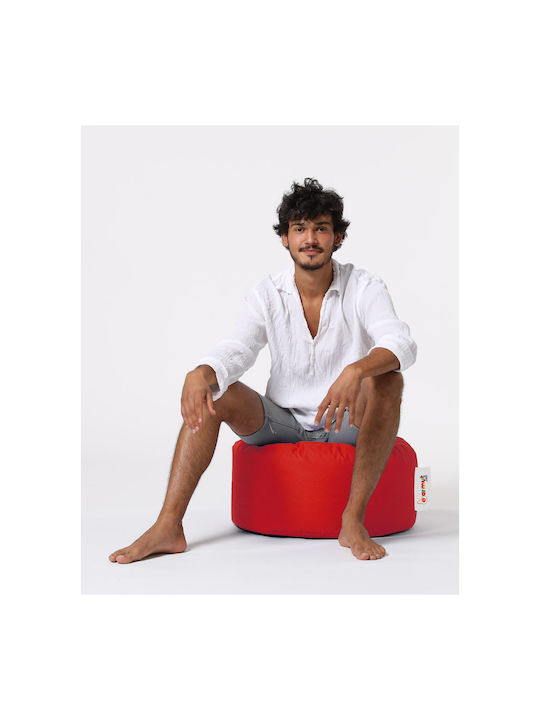 Waterproof Bean Bag Stool Poof Round Red 55x55x30cm