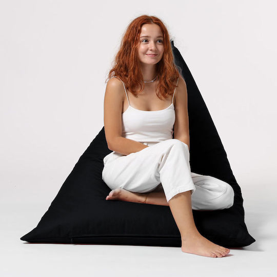 Fotolii Puf Bolster Impermeabil Pyramid Negru 145x90x35cm