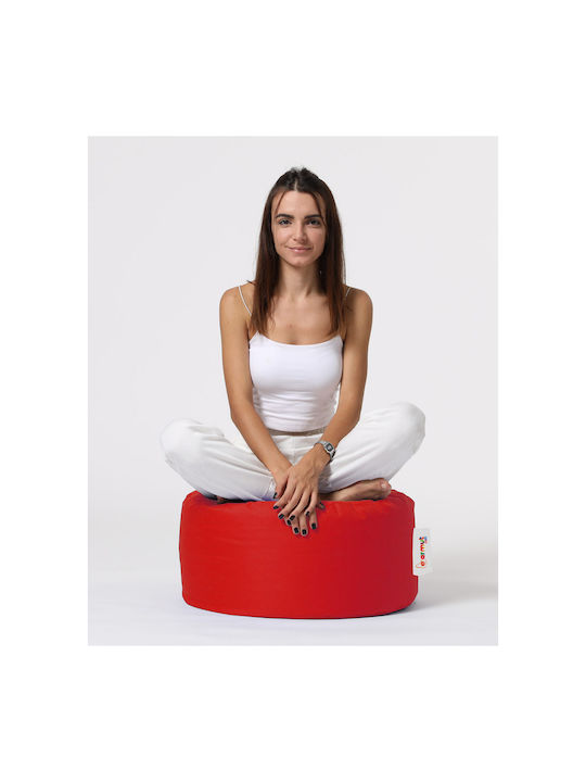 Waterproof Bean Bag Stool Poof Round Red 55x55x30cm