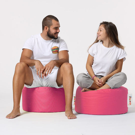 Waterproof Bean Bag Stool Poof Round Pink 55x55x30cm