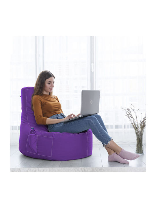 Waterproof Bean Bag Chair Poof Eva Purple 70x70x80cm