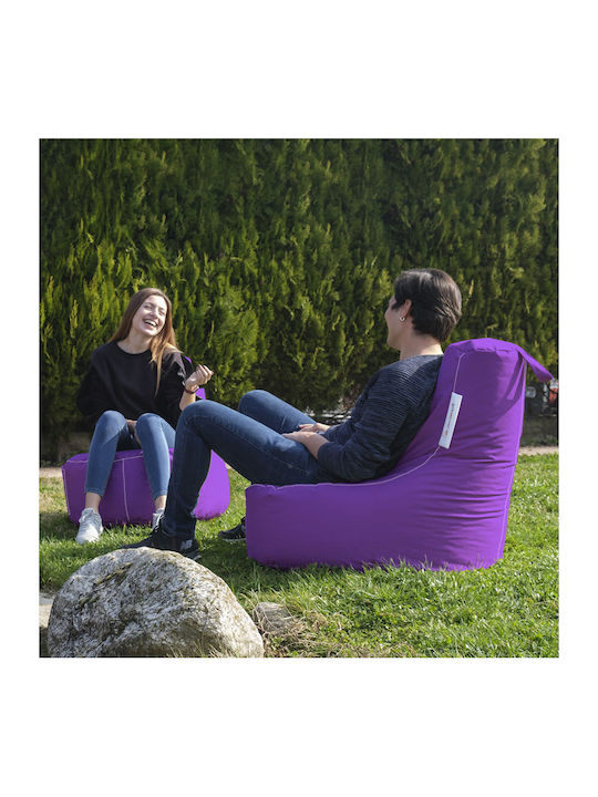 Waterproof Bean Bag Chair Poof Eva Purple 70x70x80cm