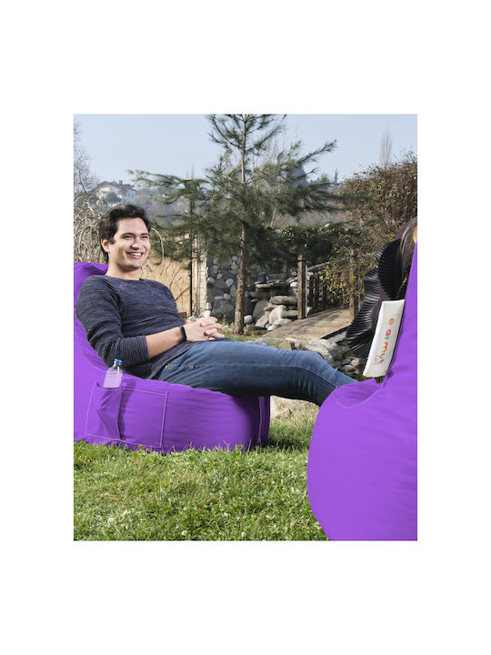 Waterproof Bean Bag Chair Poof Eva Purple 70x70x80cm