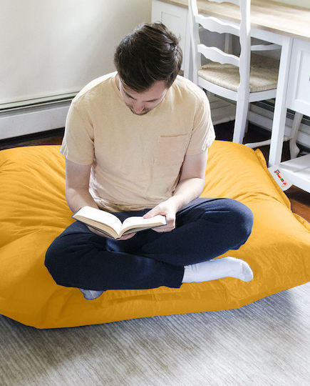 Waterproof Bean Bag Bolster Poof Yellow 100x100cm