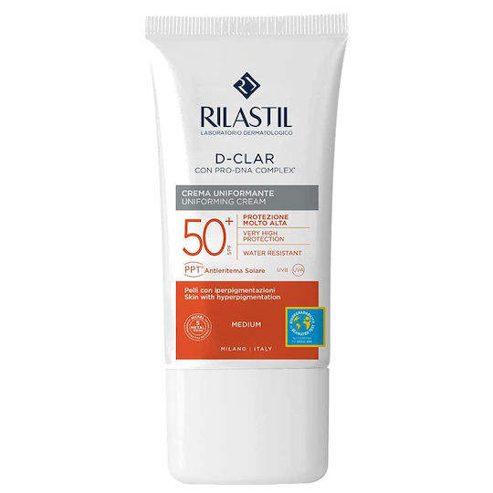 Rilastil Sun System D-Clar Sonnencreme Creme Gesicht SPF50 mit Farbe Medium 40ml