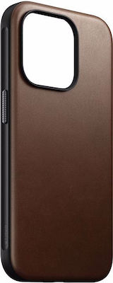 Nomad Modern Leather Back Cover Brown (iPhone 15 Pro)