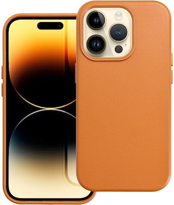 Mag Cover Back Cover Δερμάτινο Πορτοκαλί (iPhone 15 Pro)