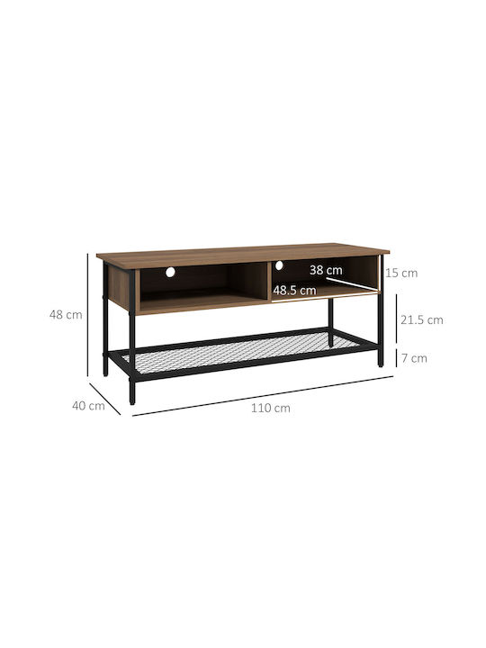 Έπιπλο Τηλεόρασης Μεταλλικό Καφέ Μ110xΠ40xΥ48cm