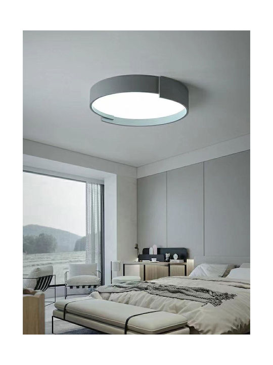 Lightex Πλαφονιέρα Οροφής 40εκ. Γκρι με Ενσωματωμένο LED