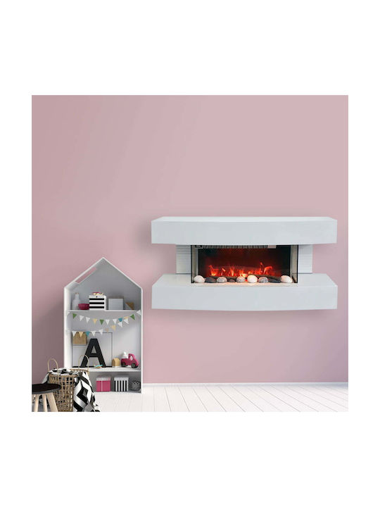 Electric Sun Paula Wall Mounted Electric Fireplace 10W 81x41cm White