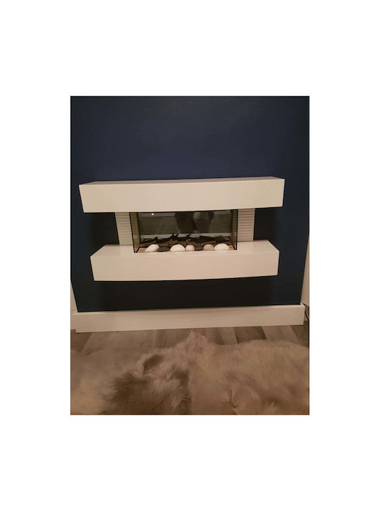 Electric Sun Paula Wall Mounted Electric Fireplace 10W 81x41cm White
