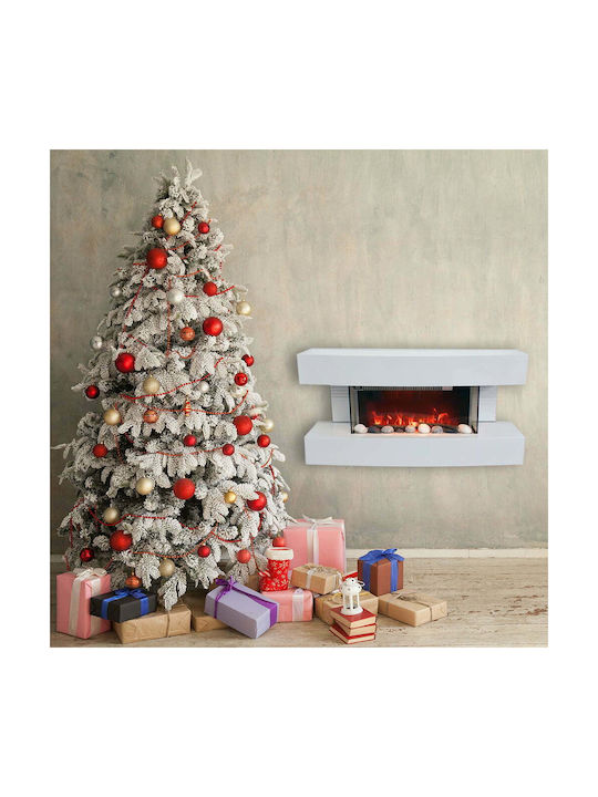 Electric Sun Paula Wall Mounted Electric Fireplace 10W 81x41cm White