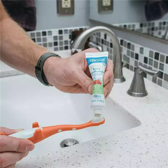 Dr. Brown's Baby Toothpaste for 0m+ with Strawberry Flavor Fluoride-Free 40gr