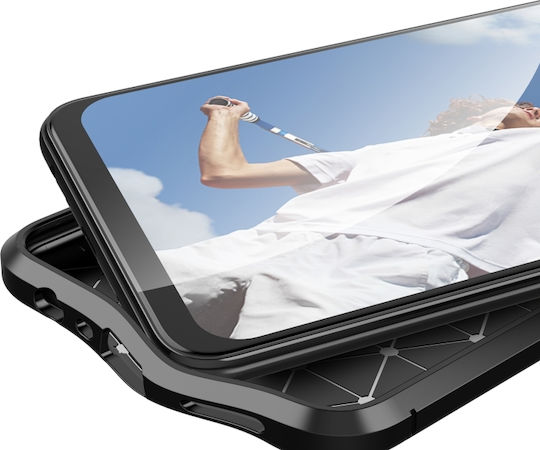 5g Litchi Texture Back Cover Σιλικόνης Μαύρο (OnePlus Nord N200)