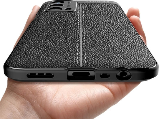 5g Litchi Texture Back Cover Σιλικόνης Μαύρο (OnePlus Nord N200)