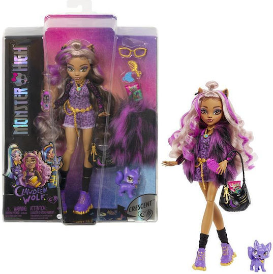 Mattel Crescent Clawdeen Wolf Κούκλα για 4+ Ετών 25εκ.