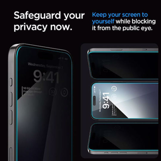 Spigen Ez Fit Glas.tr Privacy Tempered Glass 2τμχ (iPhone 15 Pro)