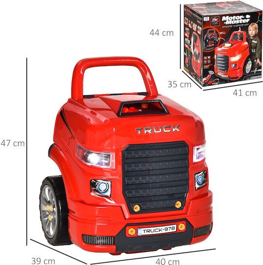 HomCom Workshop Truck Pentru 36+ Luni Cu Sunete Roșu