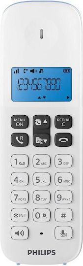 Philips D1611 Cordless Phone with Greek Menu Light Blue
