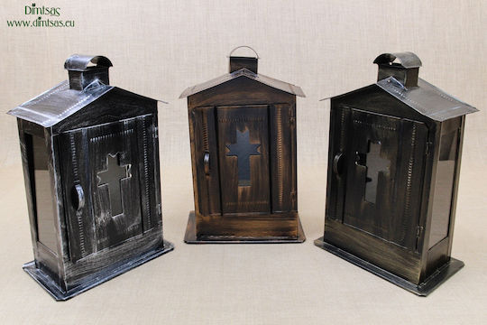 Großer Kerzenhalter Glas Patina