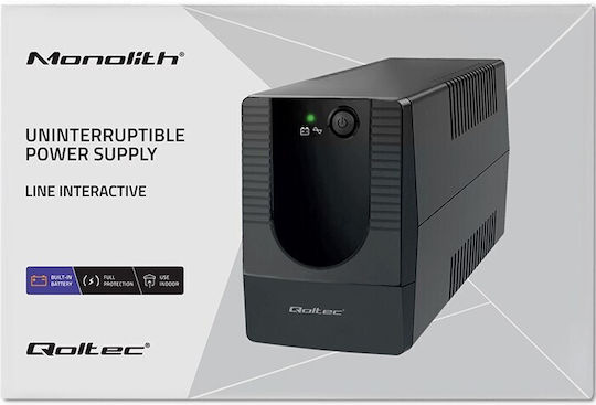 Qoltec FR UPS Line-Interactive 650VA 360W с 2 Schuko Гнезда