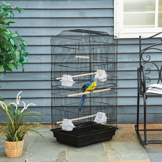 Pawhut Bird Cage 46.5x35.5x92cm Black