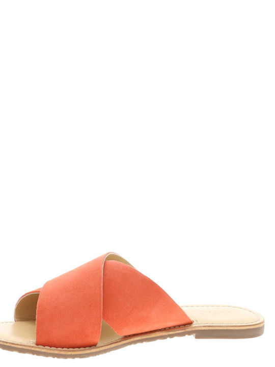 Δερμάτινα Γυναικεία Σανδάλια Πορτοκαλί