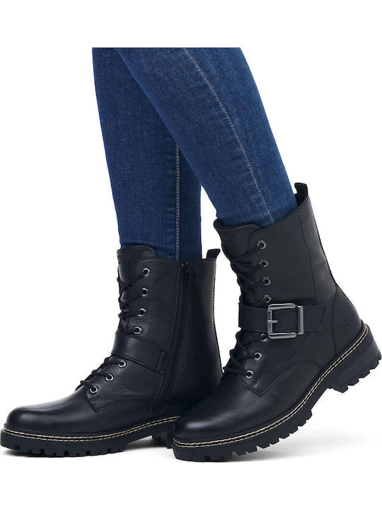 Leather Women's Ankle Boots Black