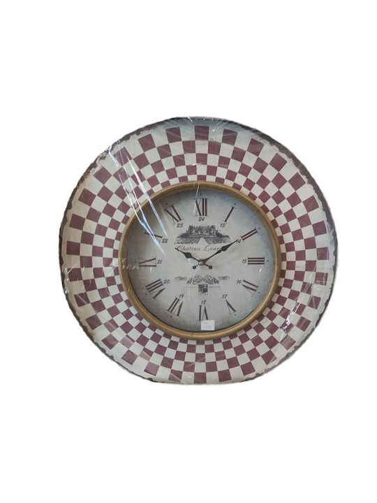 Etoile Wall Clock Wooden Burgundy Ø60cm