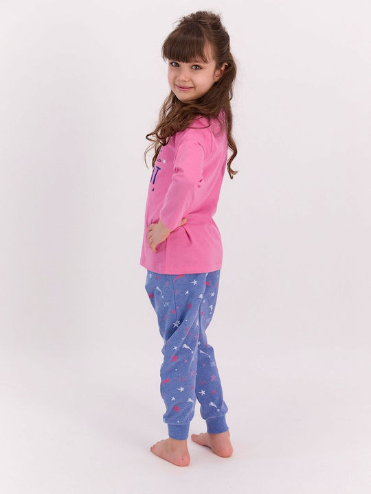 Roly Poly Kinder Schlafanzug Winterlich Baumwoll Rosa