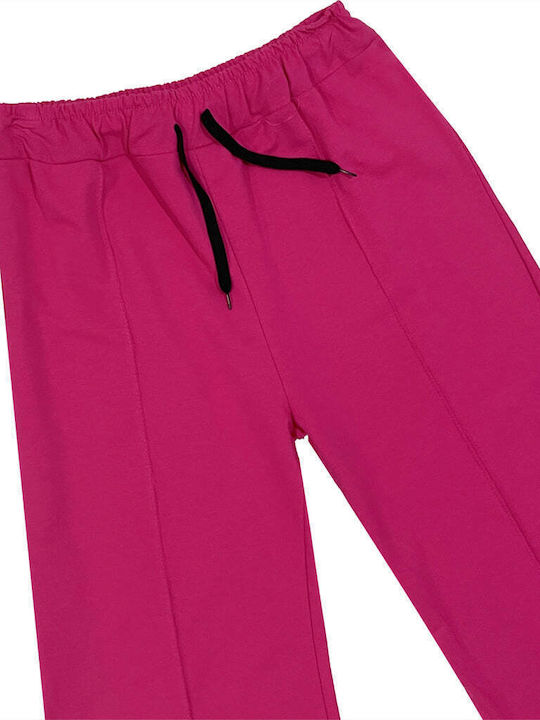 Ustyle Femei Bumbac Pantaloni Evazați Fuchsia