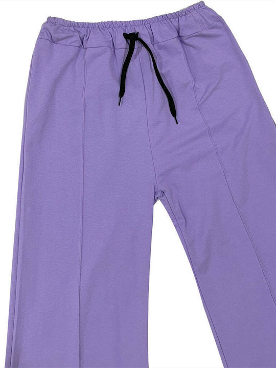 Ustyle Women's Cotton Trousers Flare Purple
