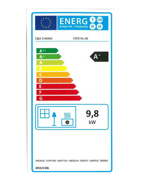 C&A Chama Cristal 69 Kaminofen Kassette Holz 9.8kW Gerade mit Schranktüren Geschlossenes Ausdehnungsgefäß