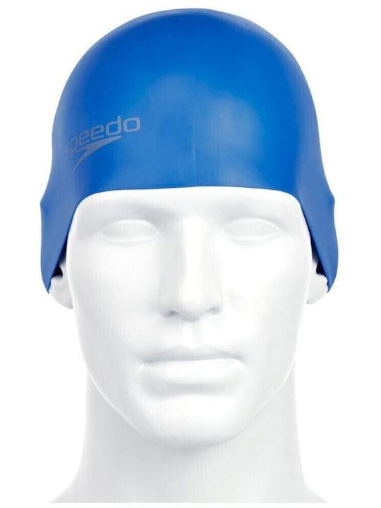 Speedo Plain Moulded Silicone Adults Swimming Cap Blue