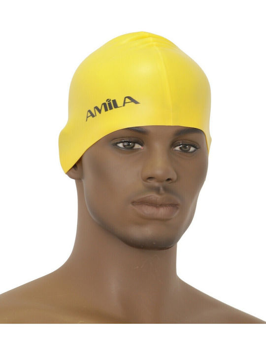AMILA Silicone Adults Swimming Cap Yellow