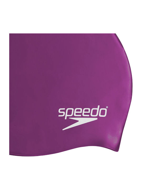 Speedo Plain Moulded Silicone Adults Swimming Cap Purple