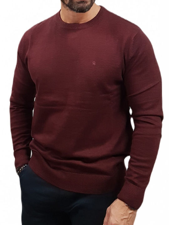 Rebase Herren Langarm-Pullover Burgundisch