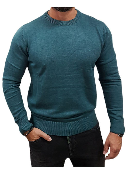 Rebase Herren Langarm-Pullover Petrol Melange