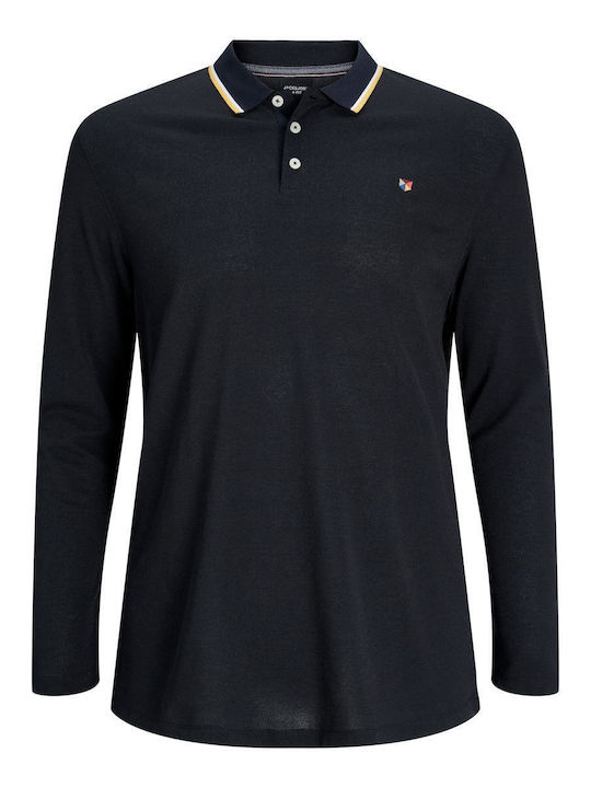 Jack & Jones Men's Long Sleeve Blouse Polo Black