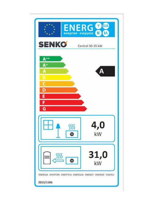 Senko Central 30-35 KW Șemineu cu inserție Lemn Radiator 35kW Drept cu o ușă care se deschide Rezervor de expansiune închis