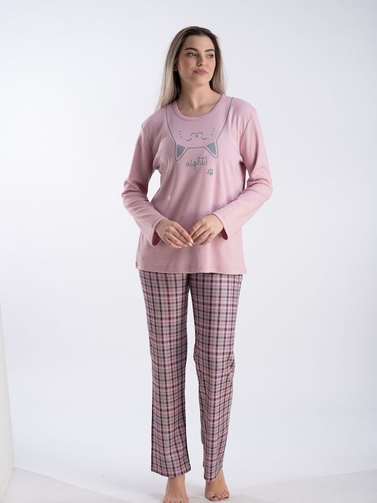 Relax Lingerie De iarnă De bumbac Pantaloni Pijamale pentru Femei Roz