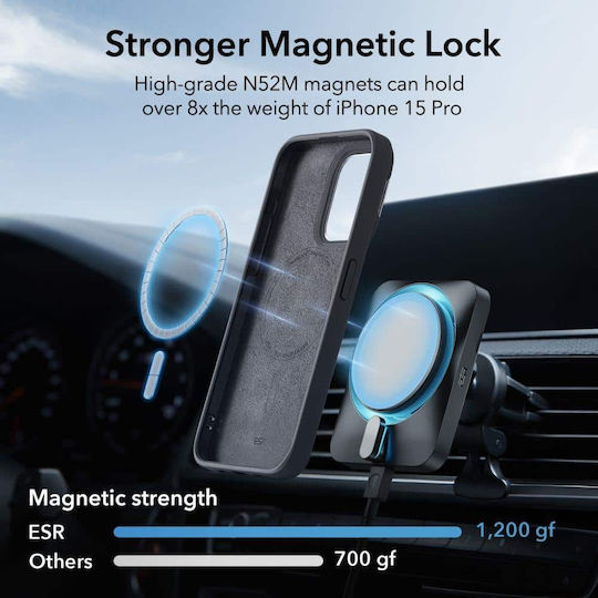 ESR Cloud Kickstand Задна корица Силикон / Метал 1.8мм Черен (iPhone 15 Pro)