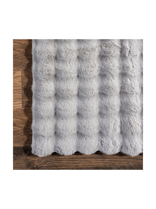 Saray Home Solid Design Rutschfest Teppich Rechteckig Zottelig Pelzige Gray