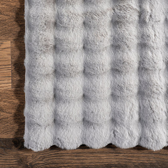 Saray Home Solid Design Anti-slip Rug Rectangular Shaggy Furry Gray