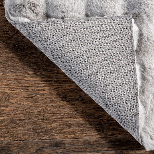 Saray Home Solid Design Anti-slip Rug Rectangular Shaggy Furry Gray