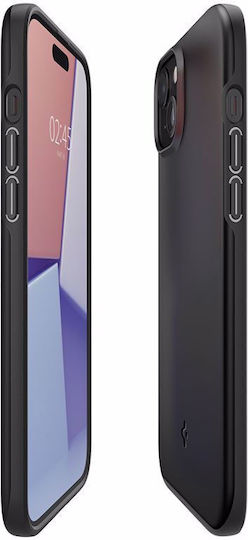 Spigen Thin Fit Umschlag Rückseite Kunststoff / Silikon 1.55mm Schwarz (iPhone 15)